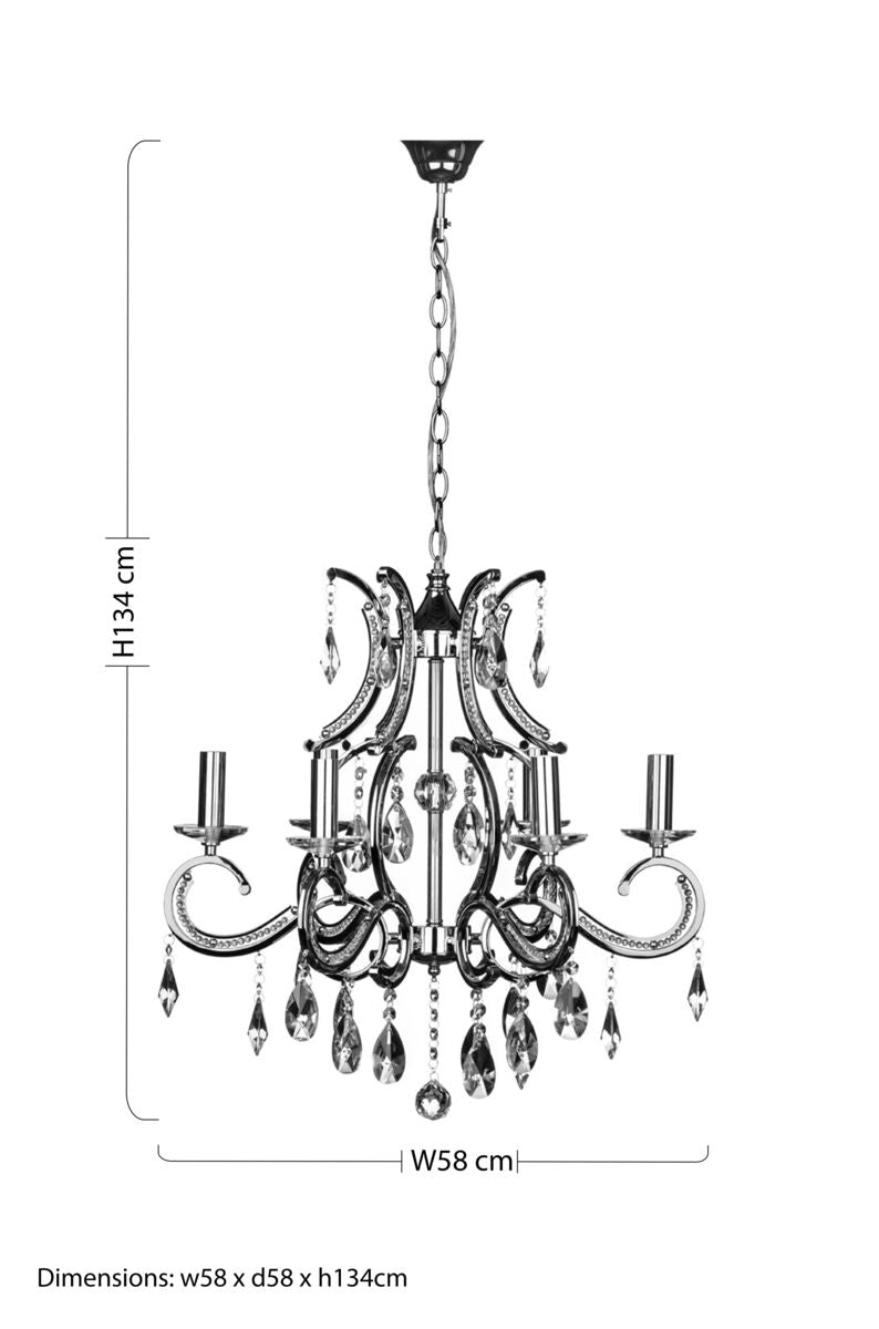 Cassandra 6 Arm Crystal Chandelier
