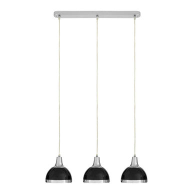 Jasper Black Shade And Chrome Pendant Light