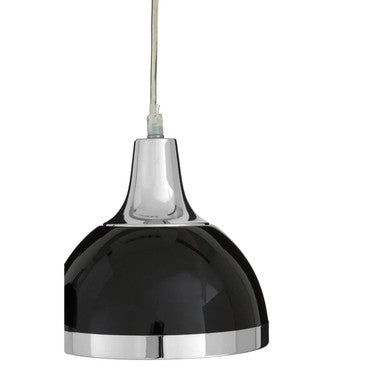 Jasper Black Shade And Chrome Pendant Light