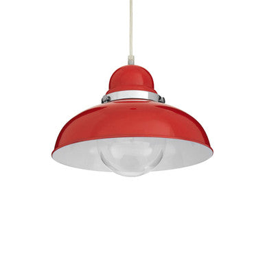 Jasper Red Finish Pendant Light With Chrome Detail