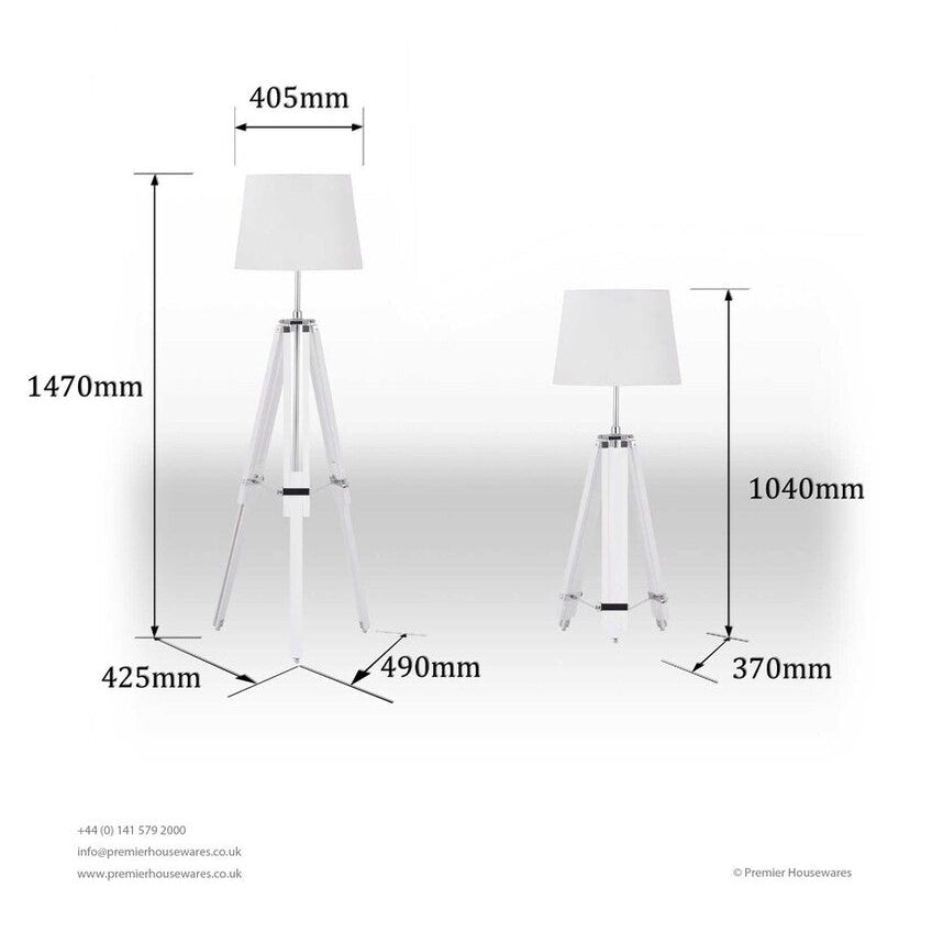 Jasper White Tripod Base Floor Lamp