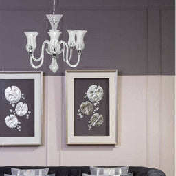 Abelia Glass And Chrome 6 Arm Chandelier - image 2