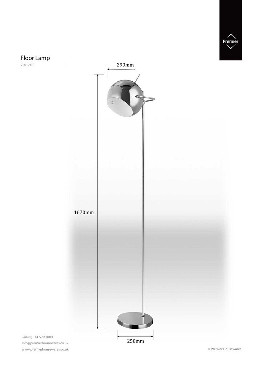 Osborn Chrome and White Inside Floor Lamp