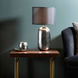 Regents Park Chrome Finish Ceramic Base Table Lamp - image 2