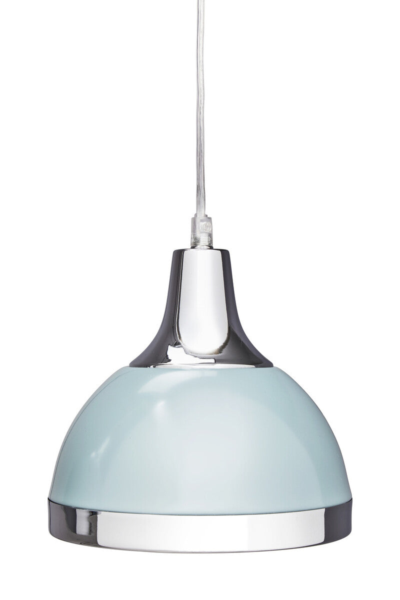 Vermont Three Shutter Blue and Chrome Shade Pendant Light