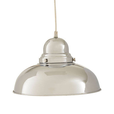 Metal pendant light on a white background