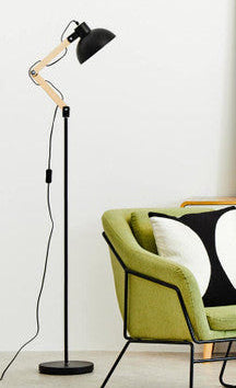 Blair Black Wood and Metal Floor Lamp - image 2