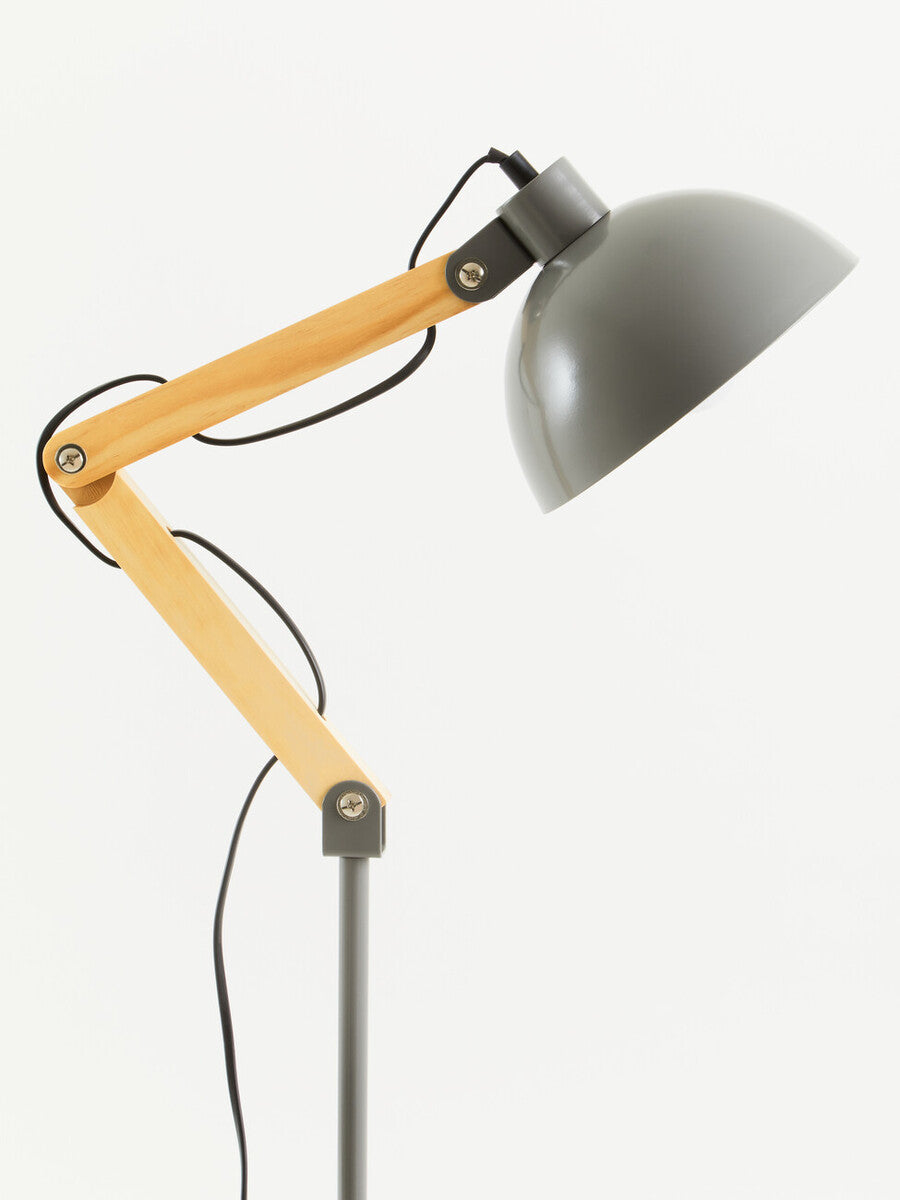 Blair Grey Wood And Metal Floor Lamp