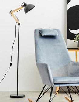 Blair Grey Wood And Metal Floor Lamp - image 2
