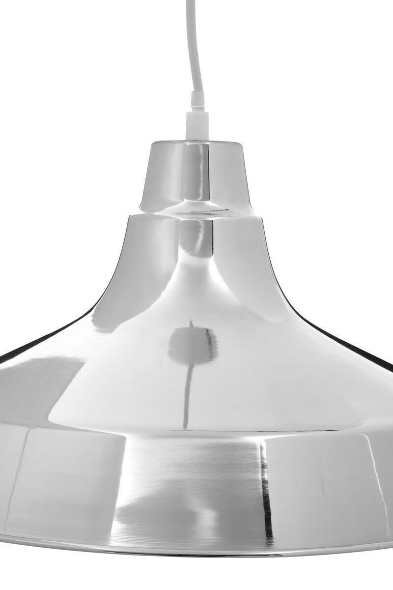 Metallic pendant light on a white background