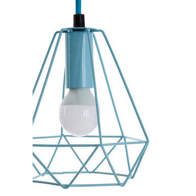 Beli Blue Metal Wire Pendant Light