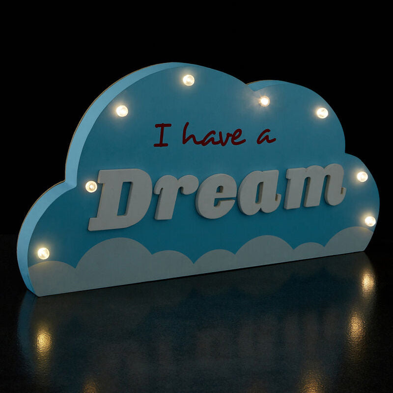 Decorative cloud-shaped sign with &
