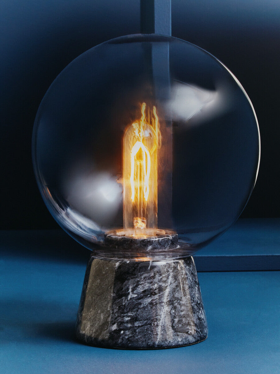 Lamonte Globe Lamp with Black Marble Base