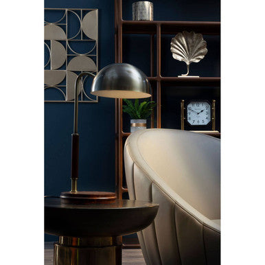 Sydnee Antique Brass Finish Task Lamp With Wood Base - image 9