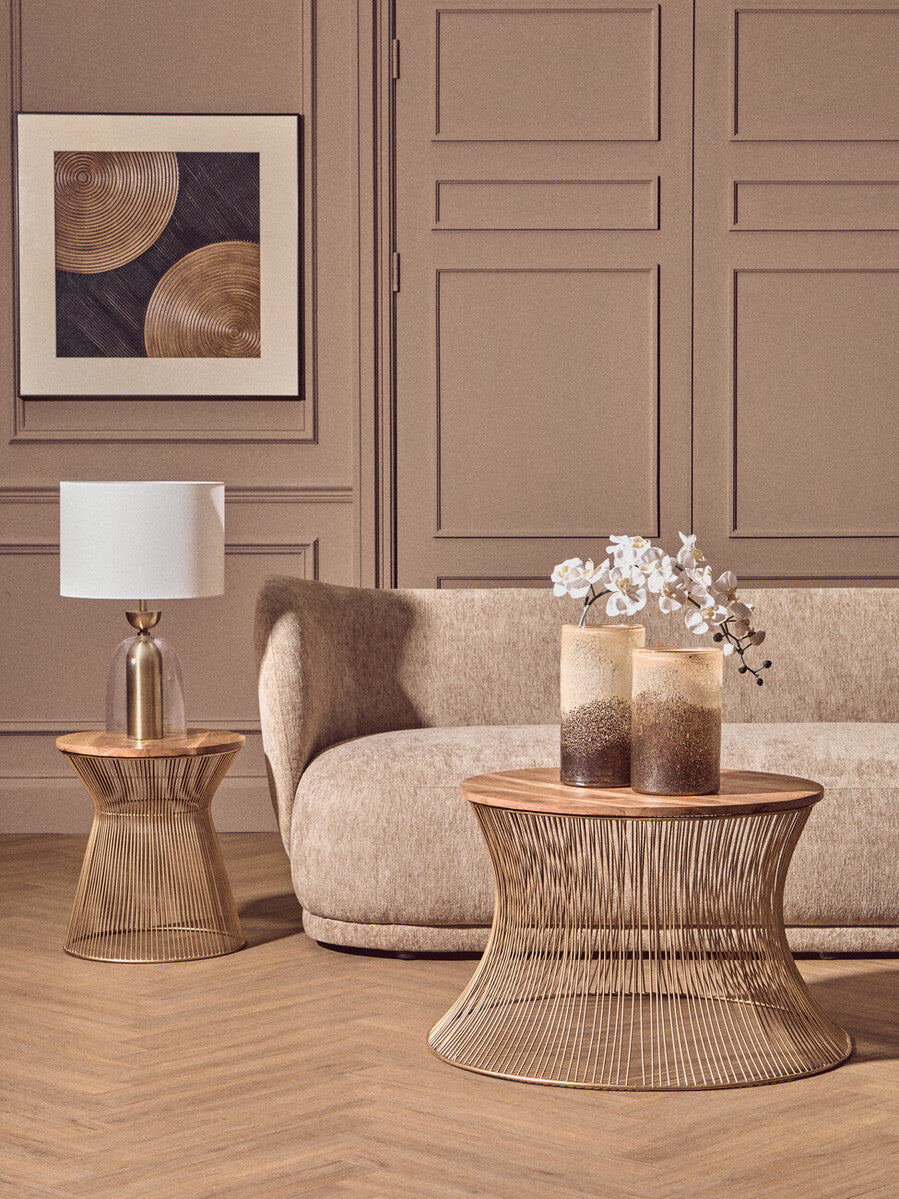 Sellis Clear Glass and Antique Brass Finish Metal Table Lamp - image 3