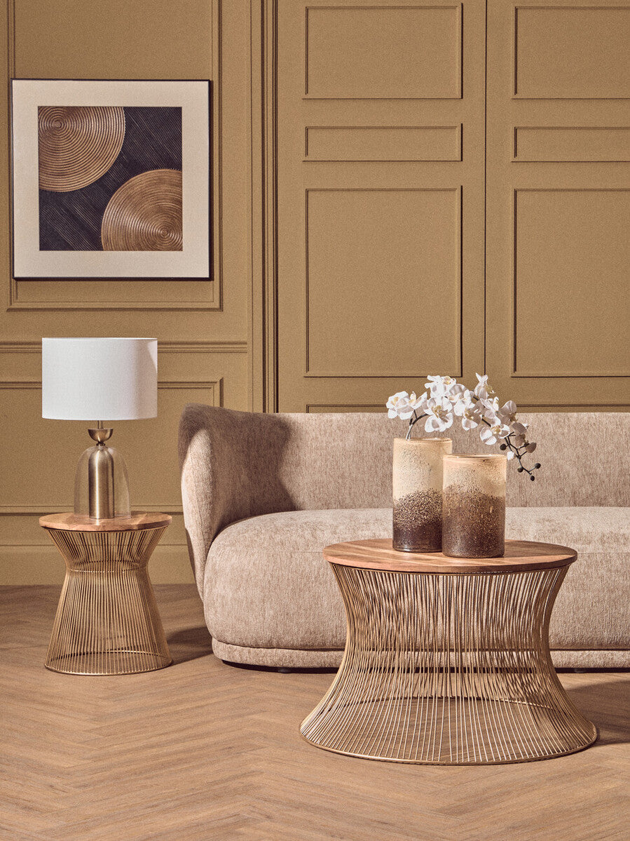 Sellis Clear Glass and Antique Brass Finish Metal Table Lamp - image 4