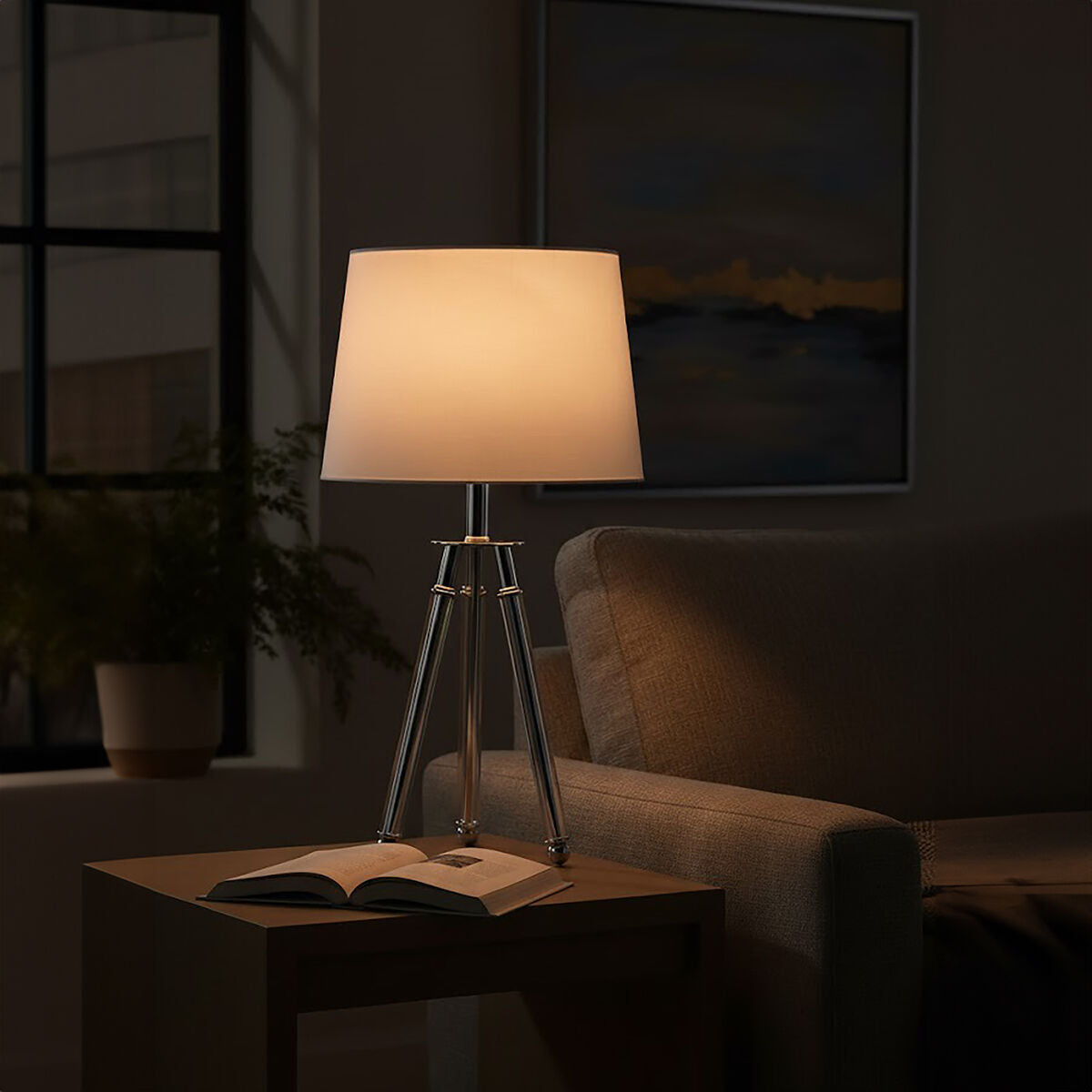 Halia Chrome Finish Tripod Table Lamp - image 4