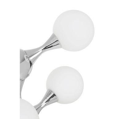 Heba Chrome 6 Light Table Lamp with Glass Shades