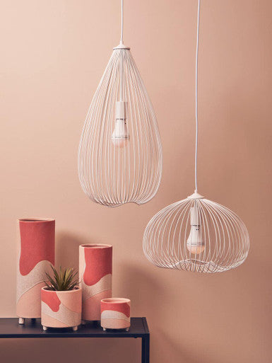 Lavis 1 Bulb White Finish Pendant Light
