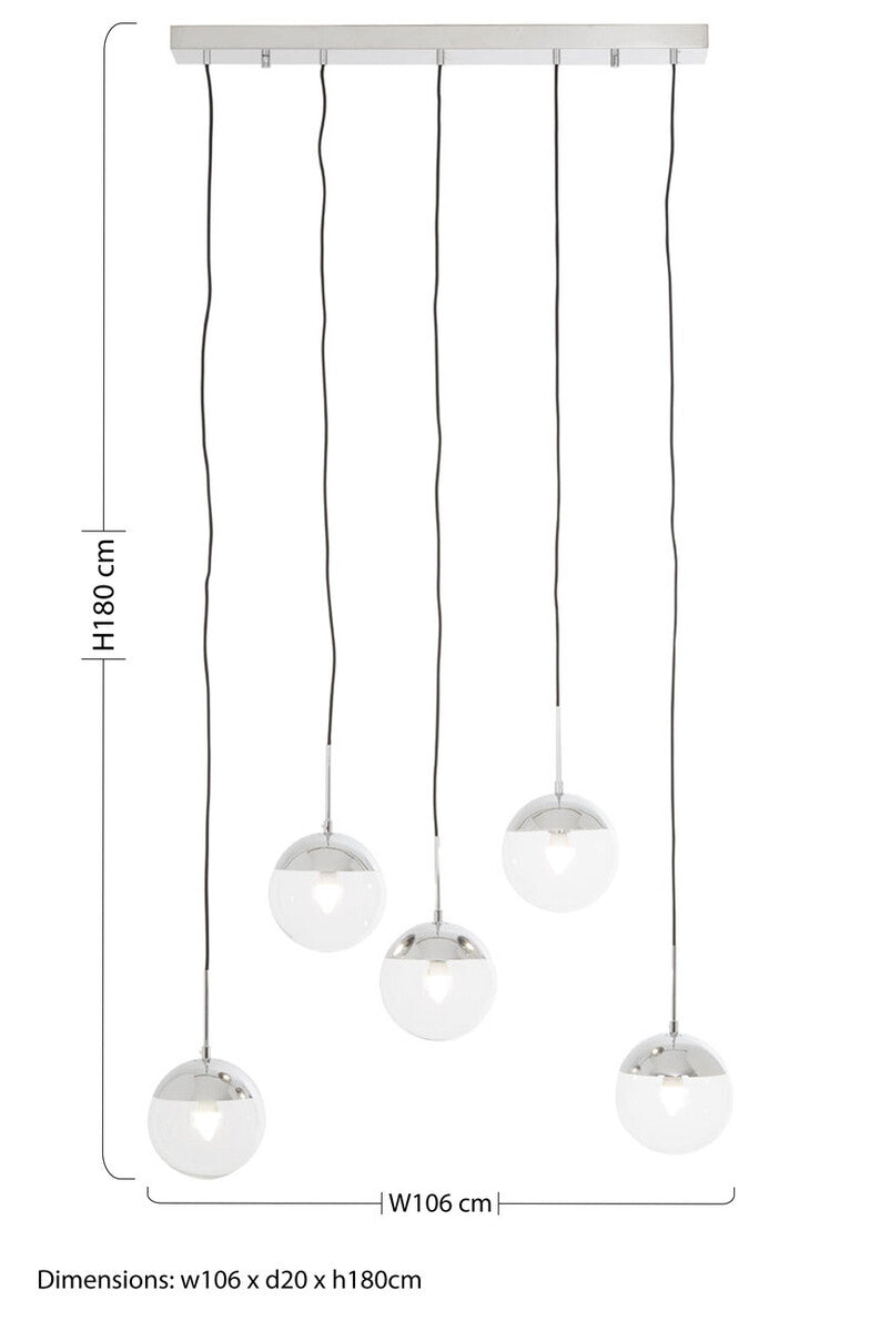 Revive Chrome 5 Pendant Light