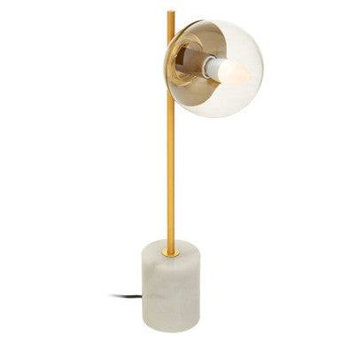 Revive Gold Finish Metal Table Lamp with White Marble Base