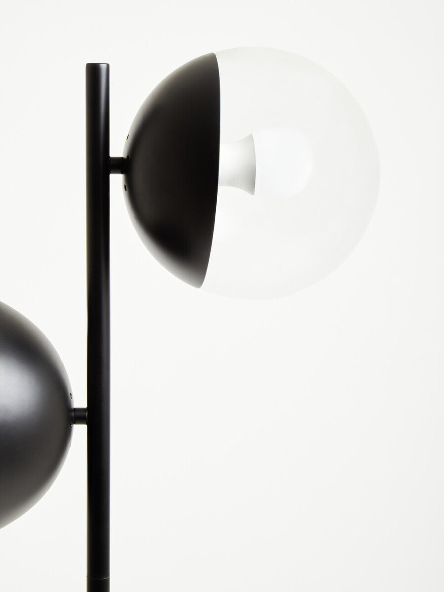 Revive Two Light Black Floor Lamp With Marble Base