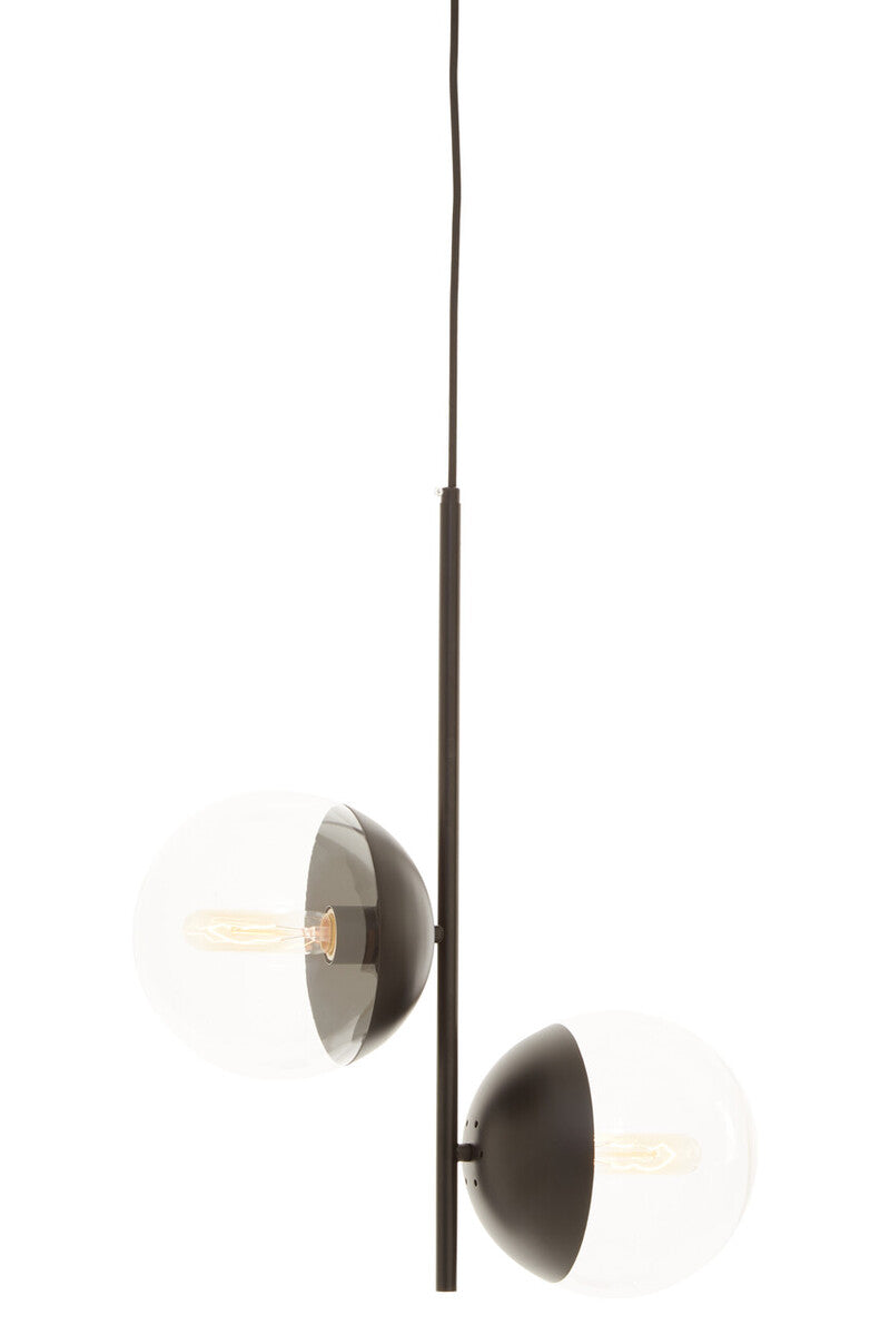 Revive Black Finish 2 Bulb Pendant Light
