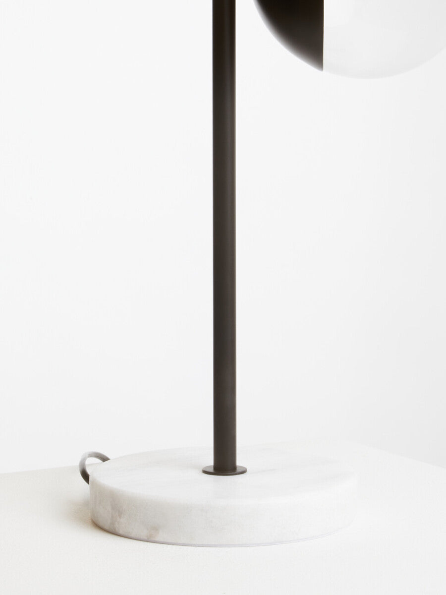 Revive Two Light Black Metal and Marble Table Lamp