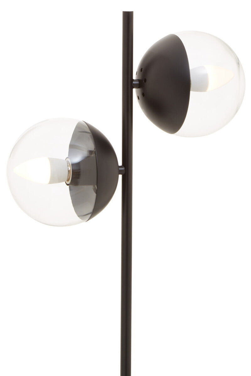 Revive Two Light Black Metal and Marble Table Lamp