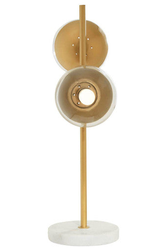 Revive Two Light Gold Finish Table Lamp With White Marble Base - image 3