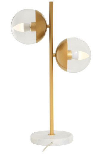 Revive Two Light Gold Finish Table Lamp With White Marble Base - image 4