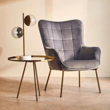 Revive Two Light Gold Finish Table Lamp With White Marble Base - image 2