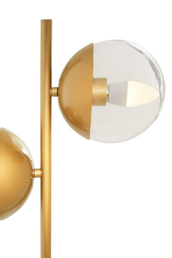 Revive Two Light Gold Finish Table Lamp With White Marble Base