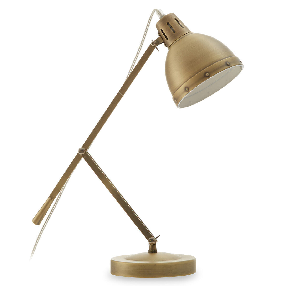 Jasper Adjustable Desk Lamp in Brass Finish
