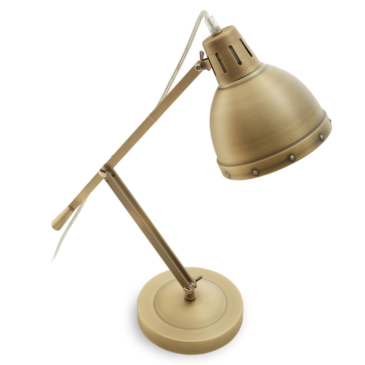 Jasper Adjustable Desk Lamp in Brass Finish