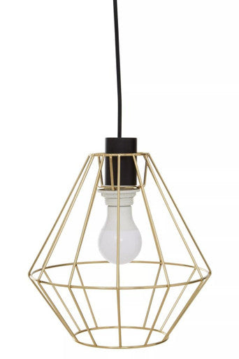 Wyra Champagne Gold Cage Pendant Light