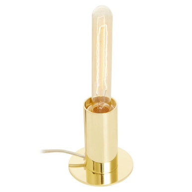Gold desk lamp on a white background