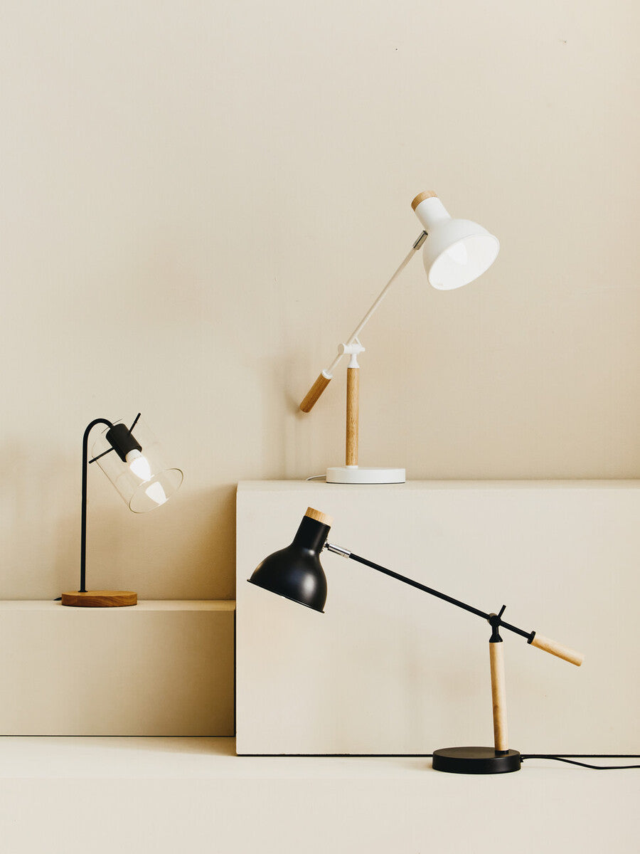 Stockholm Matte Black Curved Table Lamp