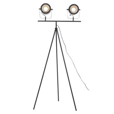 Stockholm Two Spotlight Matte Black Tripod Floor Lamp