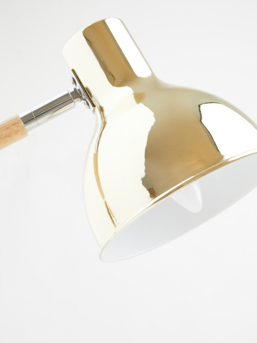 Stockholm Adjustable Desk Lamp in Shiny Brass Finish