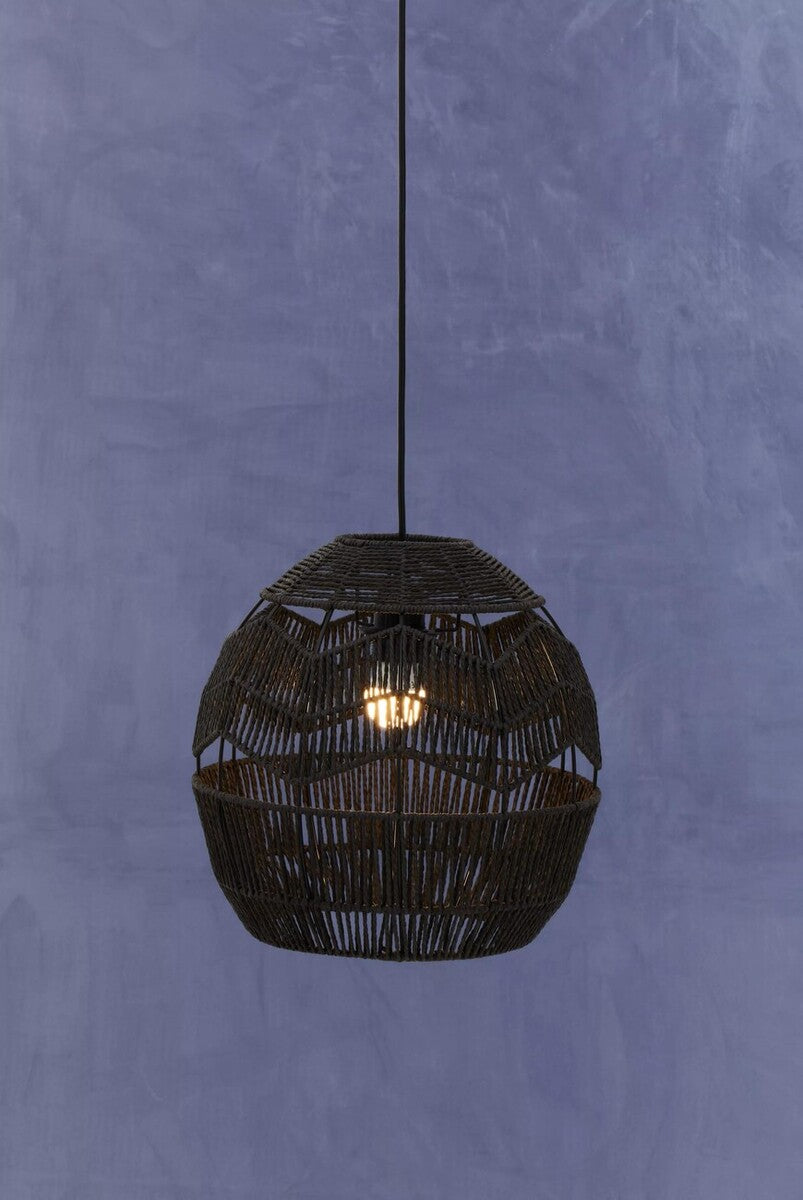 Jaya Black Paper Rope Pendant Light