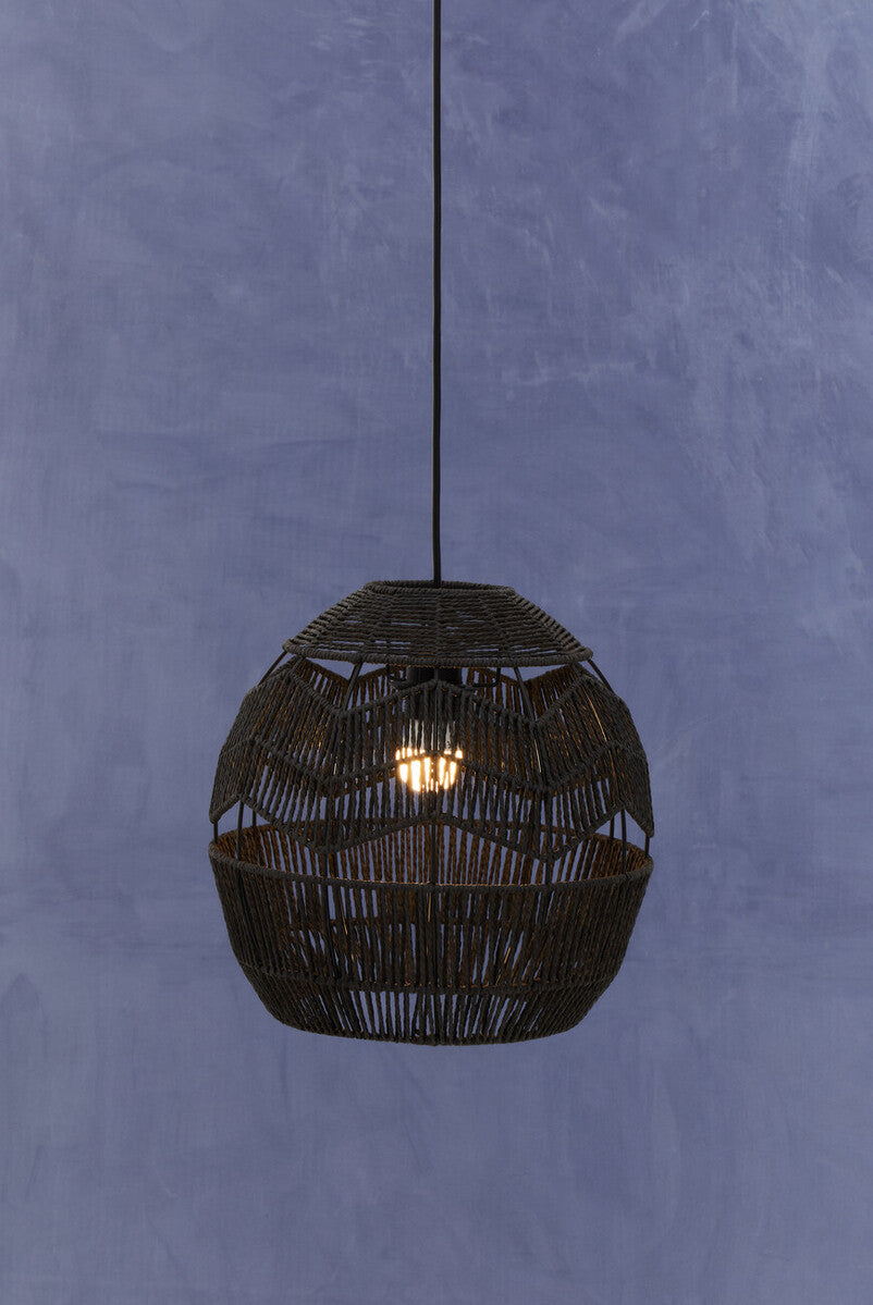 Jaya Black Paper Rope Pendant Light