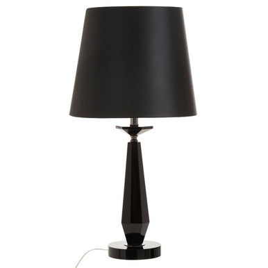 Hexum Black Crystal Table Lamp With Metal Base