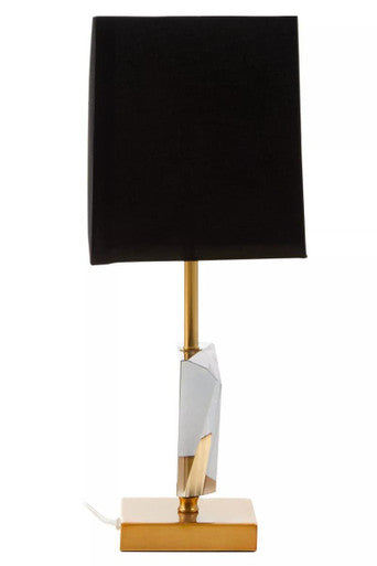Halina Smoked Crystal Table Lamp with Gold Metal