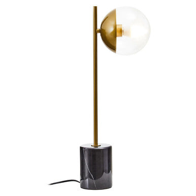 Revive Small Gold Finish Metal Table Lamp with Black Marble Base