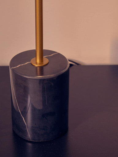 Revive Small Gold Finish Metal Table Lamp with Black Marble Base