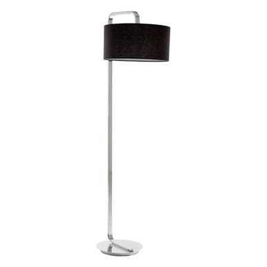Leyna Floor Lamp with Black Fabric Shade
