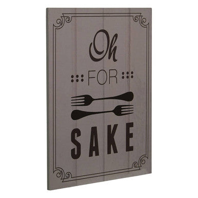 Pun and Games Oh For Fork Sake Wall Plaque