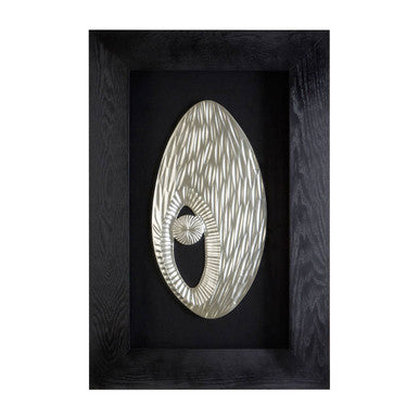 Nason Framed Oval Carving Silver Wall Art