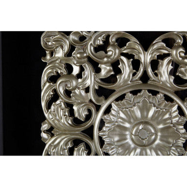 Nason Framed Silver MDF Filigree Carving Wall Art